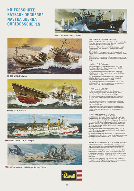 Seite 63 Revell Hobby Katalog 1975