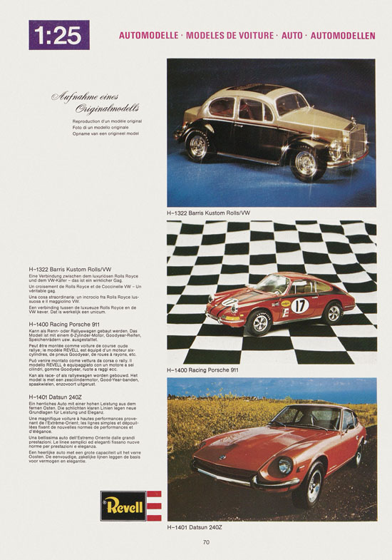 Seite 70 Revell Hobby Katalog 1975