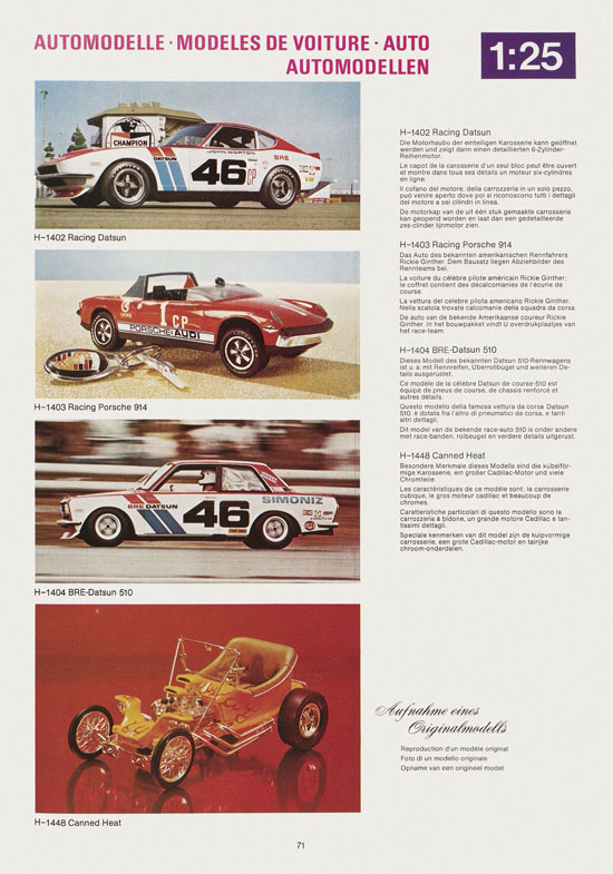 Seite 71 Revell Hobby Katalog 1975