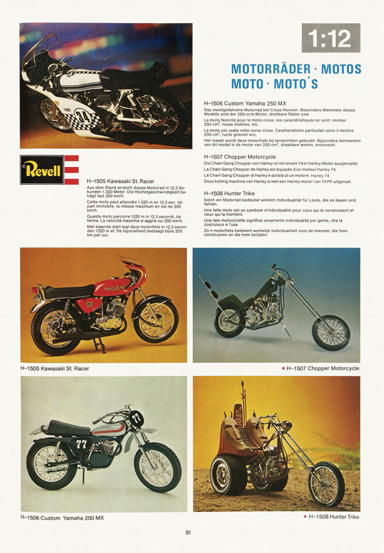 Revell Hobby Katalog 1974