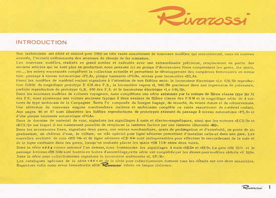 Rivarossi Katalog 1960