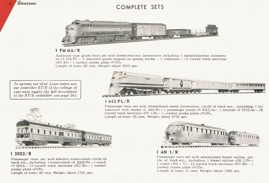 Rivarossi catalogue 1956