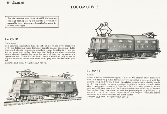 Rivarossi catalogue 1956