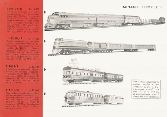 Rivarossi catalogo 1958