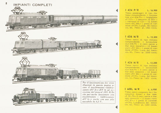 Rivarossi catalogo 1958
