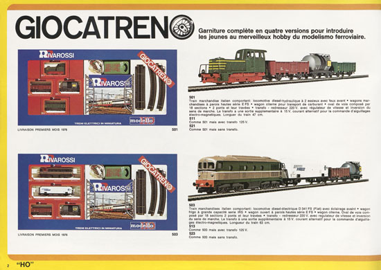 Seite 4 Rivarossi Catalogue des nouveautés et des garnitures 1976