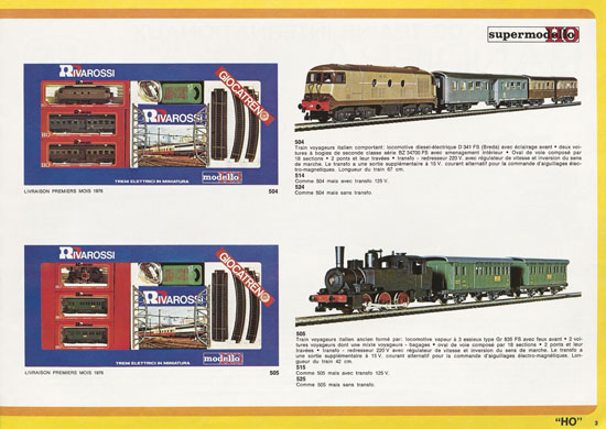 Seite 5 Rivarossi Catalogue des nouveautés et des garnitures 1976