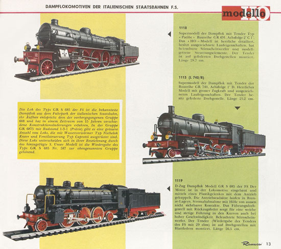 Rivarossi Katalog 1964-1965