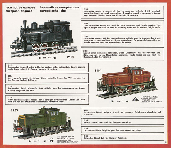 Rivarossi Atlas N-Gauge catalog 1969-1970