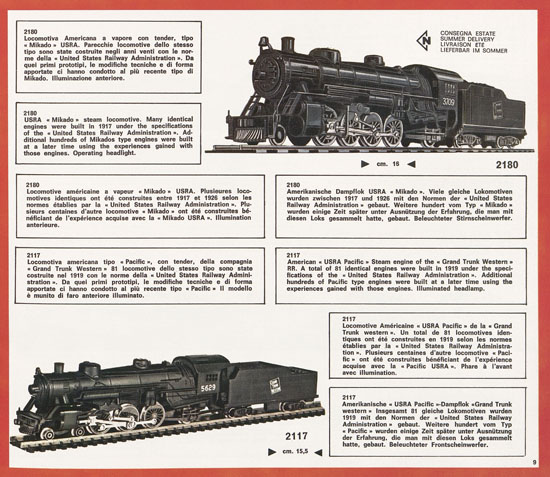 Rivarossi Atlas N-Gauge catalog 1969-1970