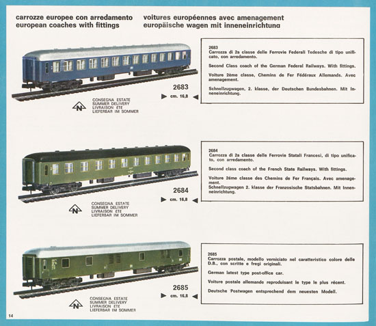 Rivarossi Atlas N-Gauge catalog 1969-1970