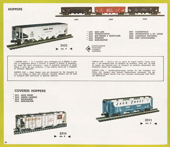 Rivarossi Atlas N-Gauge catalog 1969-1970