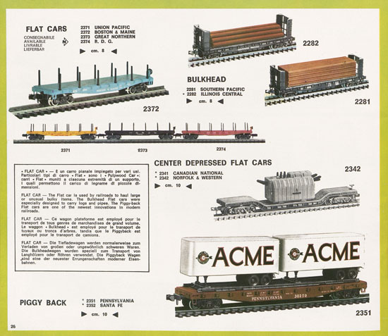 Rivarossi Atlas N-Gauge catalog 1969-1970