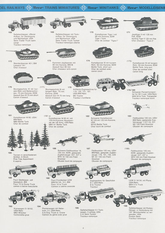 ROCO Minitanks Gesamtprogramm 1979-1980
