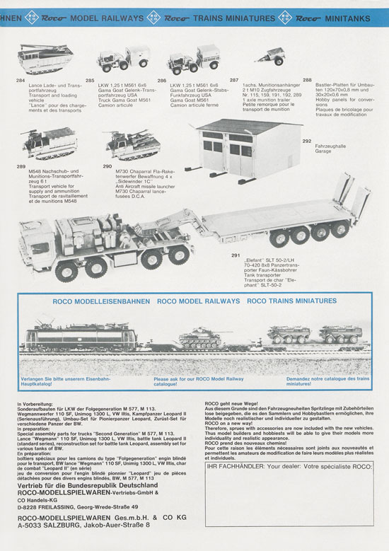 ROCO Minitanks Gesamtprogramm 1979-1980