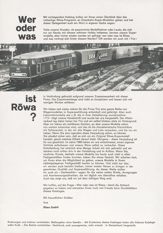 Röwa Katalog 1969-1970