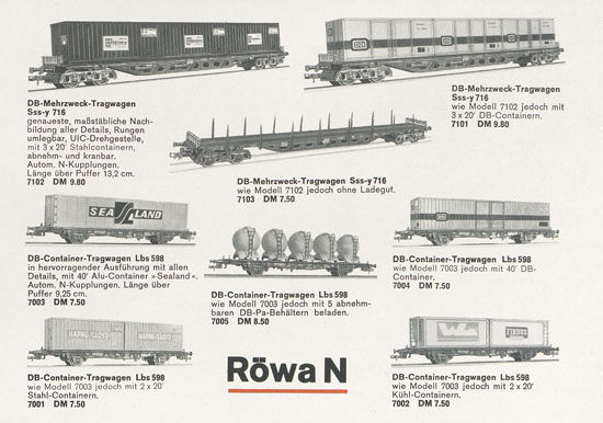 Röwa Neuheiten 1970