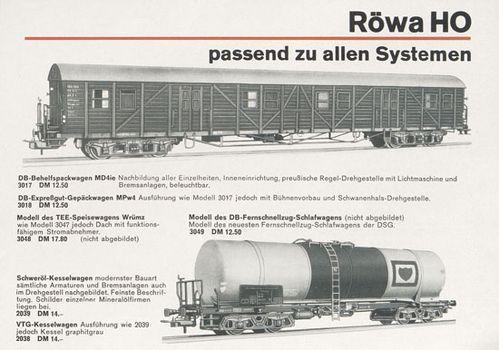 Röwa Neuheiten 1970