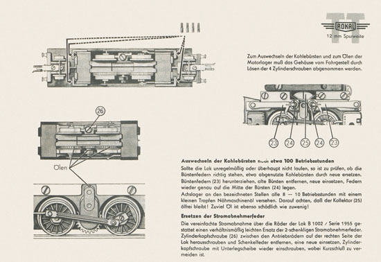 Rokal TT-Modellbahn Betriebsanweisungen 1958