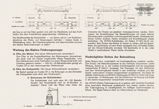 Rokal TT-Modellbahn Betriebsanweisungen 1958