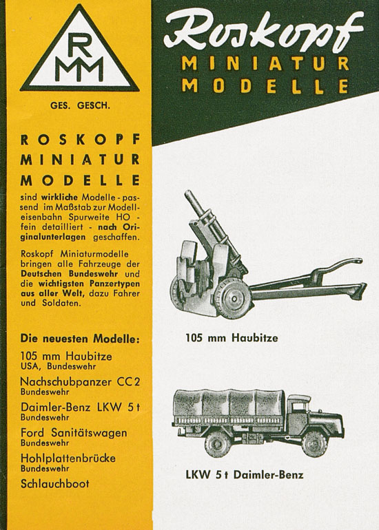 Seite 1 Roskopf Miniatur-Modelle 1960