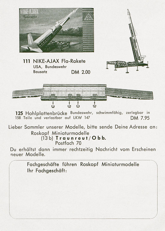 Seite 8 Roskopf Miniatur-Modelle 1960