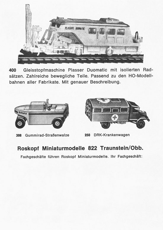 Seite 4 Roskopf Miniatur-Modell um 1965-1967