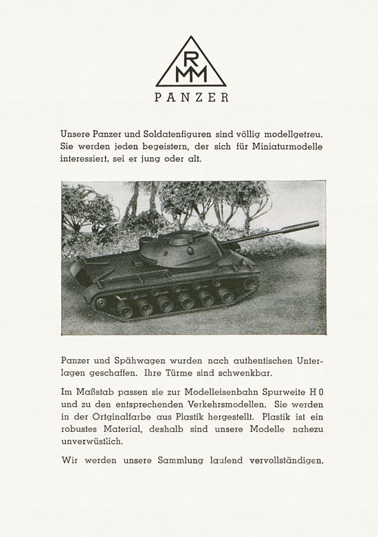 Roskopf Miniatur-Modelle Modellübersicht Panzer 1956