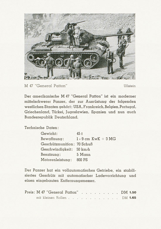 Roskopf Miniatur-Modelle Modellübersicht Panzer 1956