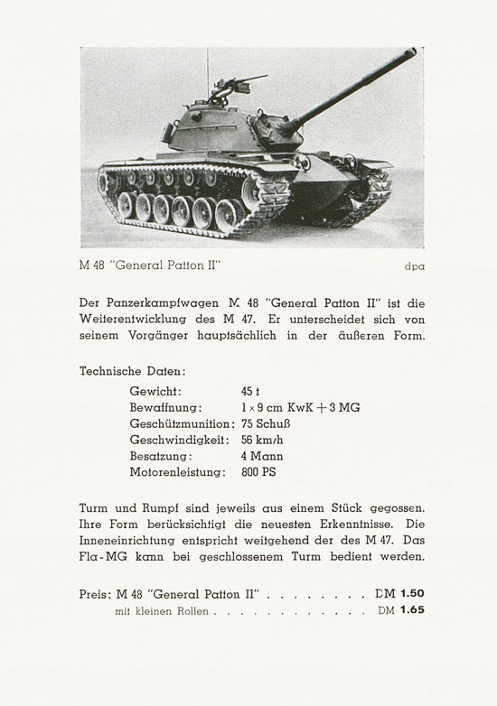 Seite 3 Roskopf Miniatur-Modelle Modellübersicht Panzer 1956