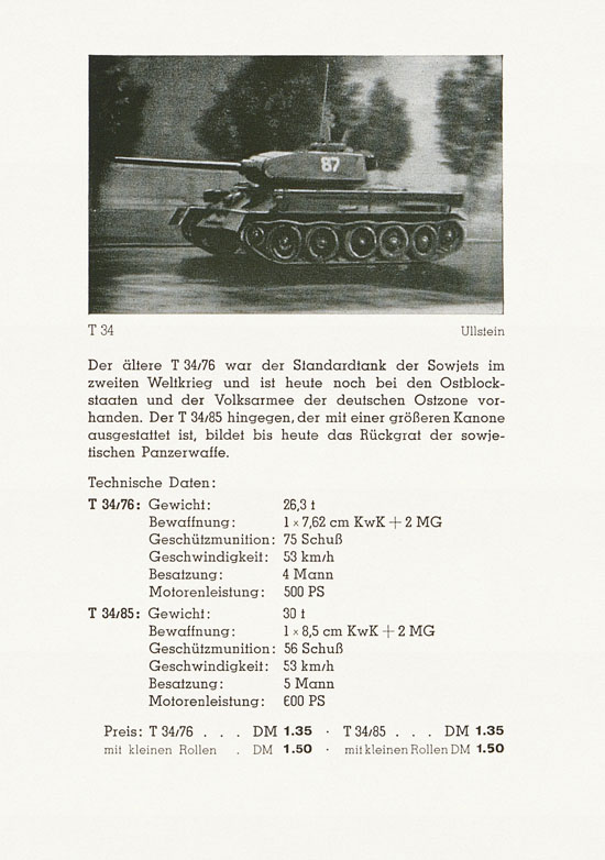 Seite 5 Roskopf Miniatur-Modelle Modellübersicht Panzer 1956
