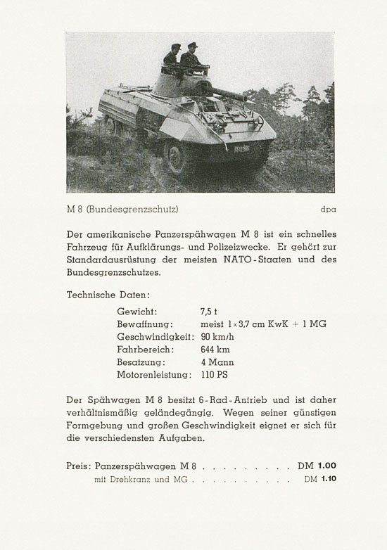 Roskopf Miniatur-Modelle Modellübersicht Panzer 1956