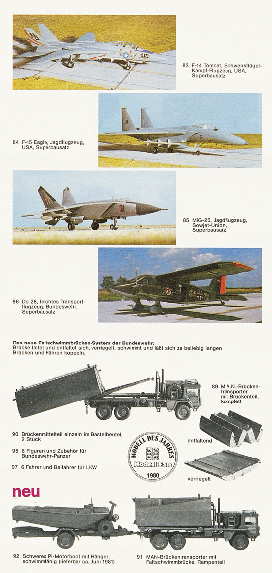 Roskopf Miniatur-Modelle Katalog 1981