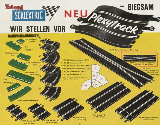 Seite 14 Scalextric Elektrisches Miniatur Autorennen Katalog 1963