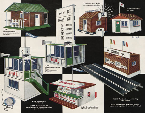 Seite 19 Scalextric Elektrisches Miniatur Autorennen Katalog 1963