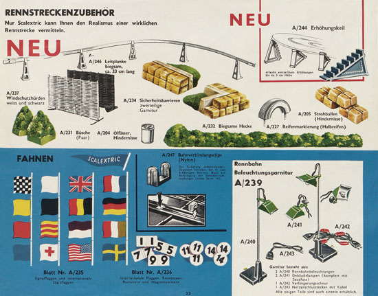 Scalextric Elektrisches Miniatur Autorennen Katalog 1963