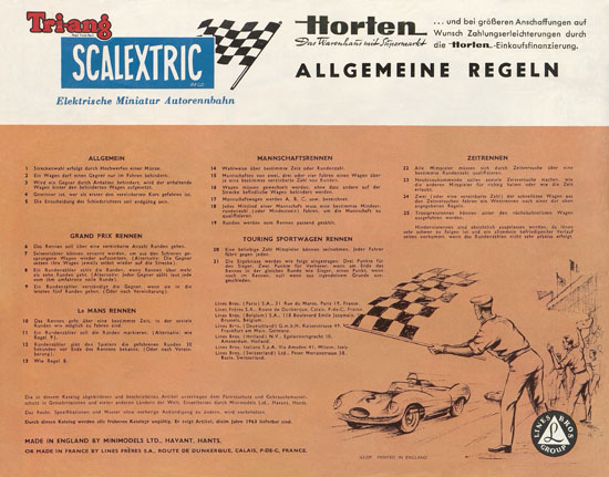 Seite 24 Scalextric Elektrisches Miniatur Autorennen Katalog 1963