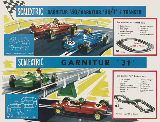 Seite 2 Scalextric Elektrisches Miniatur Autorennen Katalog 1964