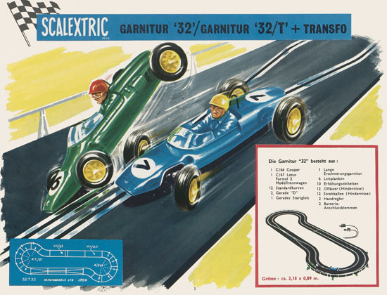 Scalextric Elektrisches Miniatur Autorennen Katalog 1964