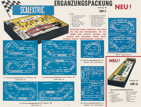 Scalextric Elektrisches Miniatur Autorennen Katalog 1964