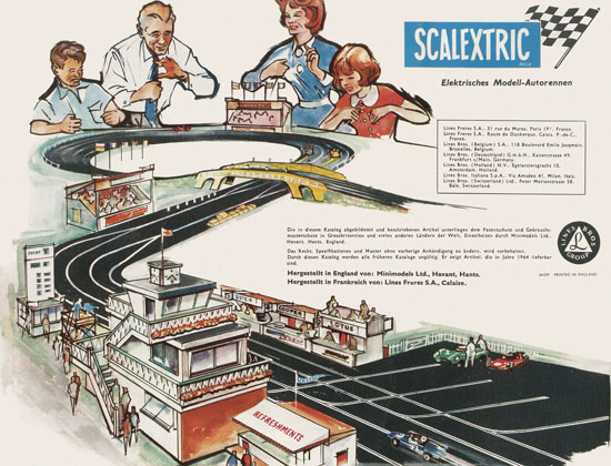 Scalextric Elektrisches Miniatur Autorennen Katalog 1964