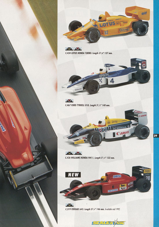 Scalextric Electric Motor Racing catalogue 1992