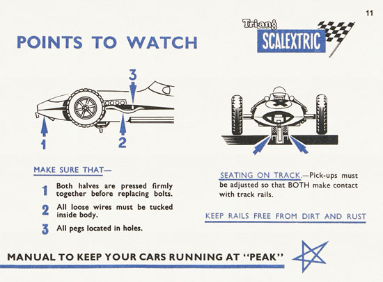 Seite 11 Scalextric Instruction manual 1962