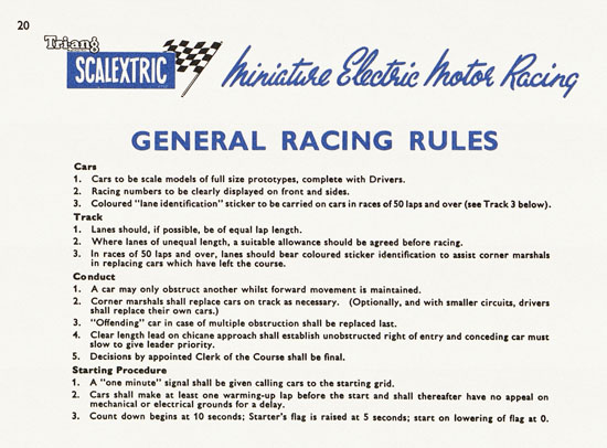 Seite 20 Scalextric Instruction manual 1962