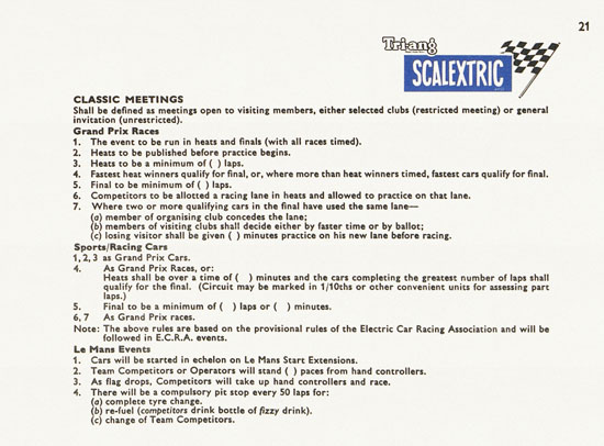 Seite 21 Scalextric Instruction manual 1962