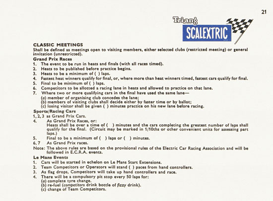 Scalextric Instruction manual 1962