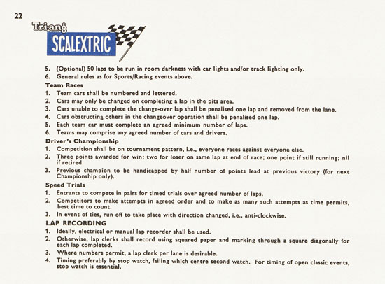 Seite 22 Scalextric Instruction manual 1962