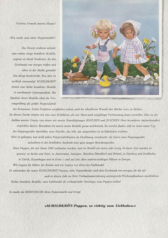 Schildkröt-Puppen Katalog 1962