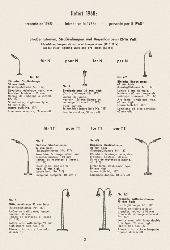 Schneider Modellbahnzubehör 1968