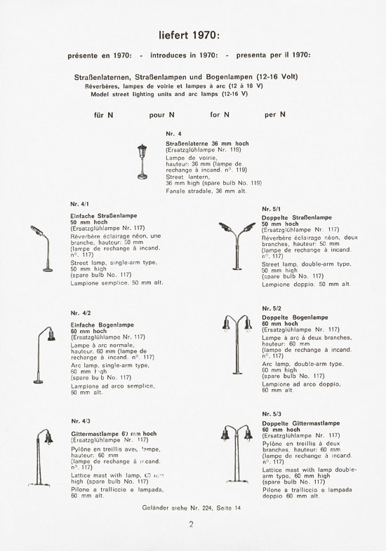Schneider Modellbahnzubehör 1970
